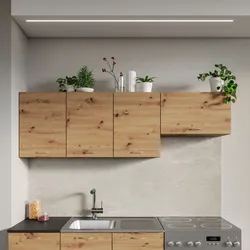 Set 3 pensili 180 cm reversibili rovere rustico con pensile sopracappa - Sorbona