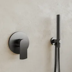 Set incasso doccia e doccino nero spazzolato – Fluid