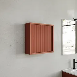 Pensile con anta reversibile 45 cm terracotta cannettato - Konai