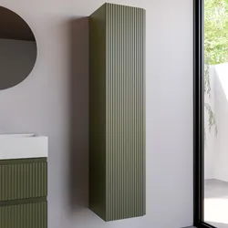 Colonna da bagno sospesa 160h cm cannettata verde nordico - Gaia