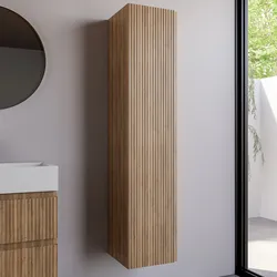 Colonna da bagno sospesa 160h cm cannettata rovere acero - Gaia