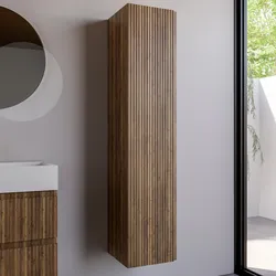 Colonna da bagno sospesa 160h cm cannettata rovere america - Gaia