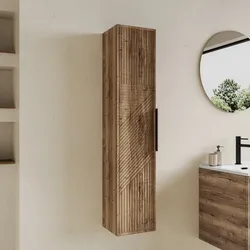 Colonna bagno sospesa 25x120 h cm cannettato reversibile rovere america - Mida