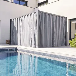 Kit tende e binario in poliestere antracite per gazebo Brian 3x4 m
