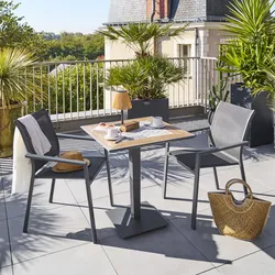 Tavolo da giardino 70x70 cm top in ceramica e acciaio antracite - Faenza