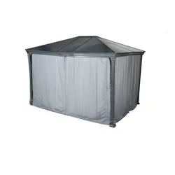 Set 4 tende per gazebo da 3,6x3 m in poliestere grigio - Shine