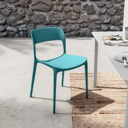 Sedia da esterno impilabile in polipropilene blu maldive - Sirena