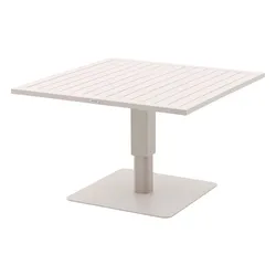 Tavolo da giardino sollevabile 110x110 cm in alluminio crema - Tirana