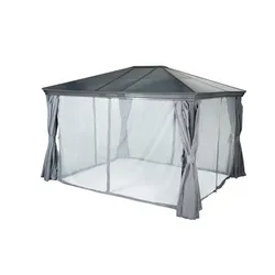 Zanzariera per gazebo 3,6x3 m in poliestere grigio - Shine