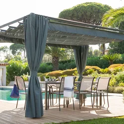 Telo retrattile per tetto gazebo Cefalù 4x3 m in poliestere grigio