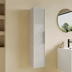 Colonna bagno sospesa 25x120 h cm cannettato reversibile bianco opaco - Mida