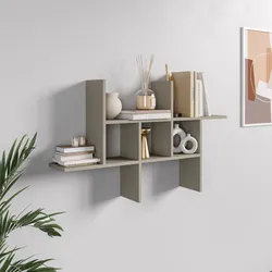 Mensola decorativa 100x18 cm in legno tortora - Tetris