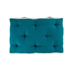 Cuscino da pavimento per esterno 120x80 cm in poliestere blu pavone con maniglia - Amleto