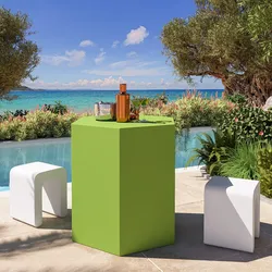 Tavolo da esterno esagonale 90 cm in polietilene verde kiwi - Gally