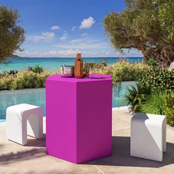 Tavolo da esterno esagonale 90 cm in polietilene viola - Gally