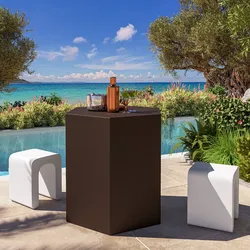Tavolo da esterno esagonale 90 cm in polietilene bronzo - Gally
