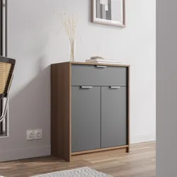 Comodino sospeso Grigio cemento