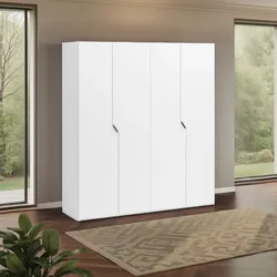 Armadio battente 200x223h cm 4 ante con soft close bianco lucido - Airole