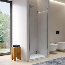 Box doccia nicchia 95 cm soffietto con vetro anticalcare trasparente e profilo cromo 195h - Flexy