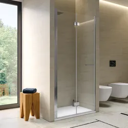 Box doccia nicchia 105 cm soffietto con vetro anticalcare trasparente e profilo cromo 195h - Flexy