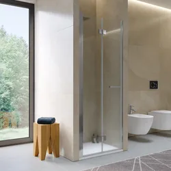 Box doccia nicchia 80 cm soffietto con vetro anticalcare opaco e profilo cromo 195h - Flexy