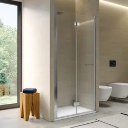 Box doccia nicchia 100 cm soffietto con vetro anticalcare opaco e profilo cromo 195h - Flexy