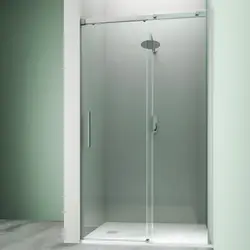 Box doccia nicchia 100 cm scorrevole in cristallo trasparente e profilo cromo 200h - Helios