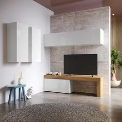 Parete attrezzata 180x180 cm bianco e rovere wotan - Kayros
