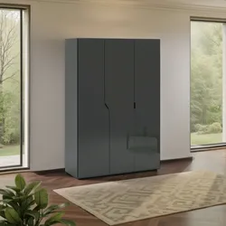 Armadio battente 152x223h cm 3 ante con soft close antracite lucido - Airole