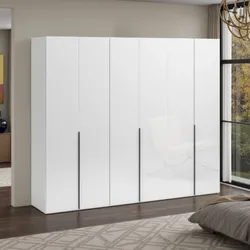 Armadio battente 300x223h cm 6 ante con soft close bianco laccato lucido - Arsita