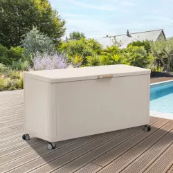 Baule contenitore con ruote 130x60 cm in alluminio crema - Prometeo