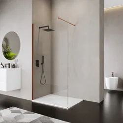 Box doccia Walk in 110 cm vetro 8 mm anticalcare trasparente e profilo bronzo 200h - Keep