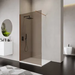 Box doccia Walk in 120 cm vetro 8 mm anticalcare bronzato e profilo bronzo 200h - Keep