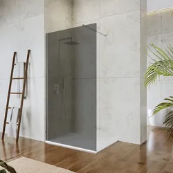 Box doccia Walk in 120 cm vetro 8 mm anticalcare fumè e profilo cromo 200h - Keep