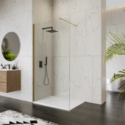 Box doccia Walk in 120 cm vetro 8 mm anticalcare trasparente e profilo oro 200h - Keep