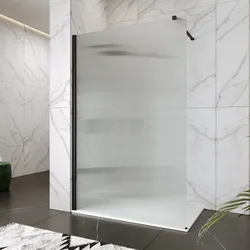 Box doccia Walk in 130 cm vetro 8 mm anticalcare cannettato e profilo nero 200h - Keep