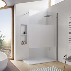 Box doccia Walk in 130 cm vetro 8 mm anticalcare serigrafato e profilo cromo 200h - Keep