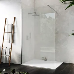 Box doccia Walk in 140 cm vetro 8 mm anticalcare trasparente e profilo cromo 200h - Keep