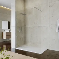 Box doccia Walk in 150 cm vetro 8 mm anticalcare trasparente e profilo cromo 200h - Keep