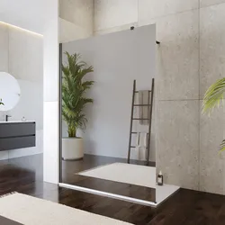 Box doccia Walk in 160 cm vetro 8 mm anticalcare specchiato e profilo nero 200h - Keep