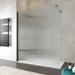 Box doccia Walk in 170 cm vetro 8 mm anticalcare cannettato e profilo nero 200h - Keep