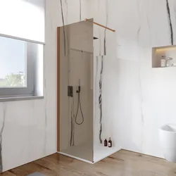 Box doccia Walk in 70 cm vetro 8 mm anticalcare bronzato e profilo bronzo 200h - Keep