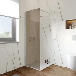 Box doccia Walk in 80 cm vetro 8 mm anticalcare bronzato e profilo cromo 200h - Keep