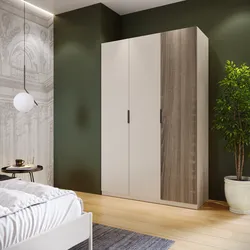 Armadio battente 150x236h cm cashmere con 3 ante reversibili cashmere e rovere tartufo - Ventur