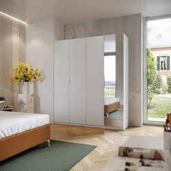 Armadio battente 200x236h cm bianco con 4 ante reversibili bianco e specchio - Ventur