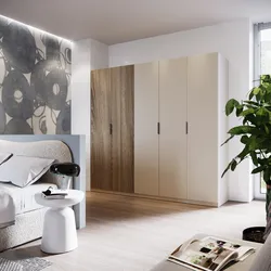 Armadio battente 250x236h cm cashmere con 5 ante reversibili cashmere e rovere tartufo - Ventur