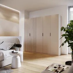 Armadio battente 250x236h cm cashmere con 5 ante reversibili cashmere e gessato - Ventur