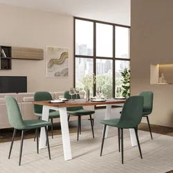Tavolo da pranzo 160x80 cm top effetto rovere deciso 38 mm e gambe in metallo bianco - Juls