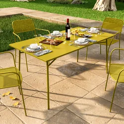 Tavolo da esterno 150x80 cm in acciaio senape - Faber
