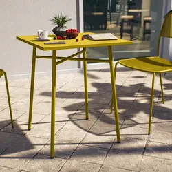 Tavolo da esterno 60x60 cm in acciaio senape - Faber